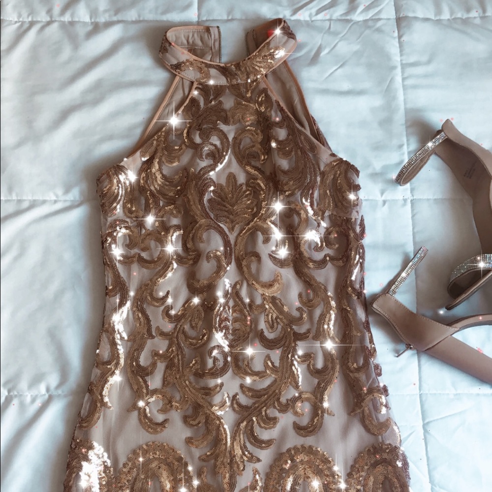Rose gold sparkle dress